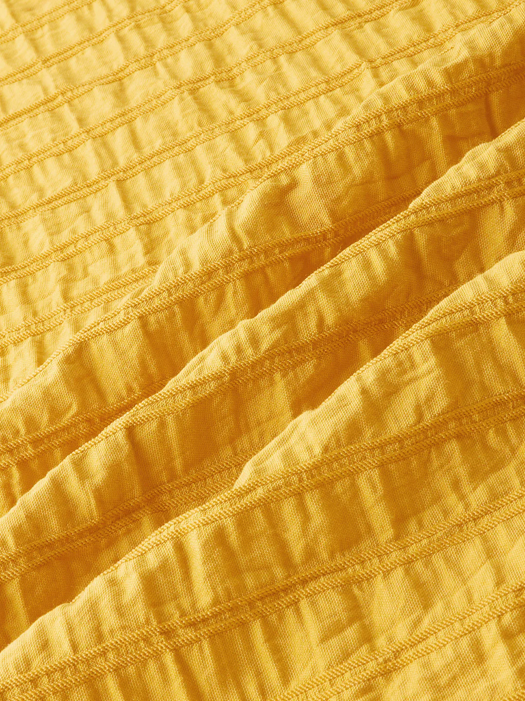 Sunlit Mustard Crinkled Jacquard Shirt - Image 3