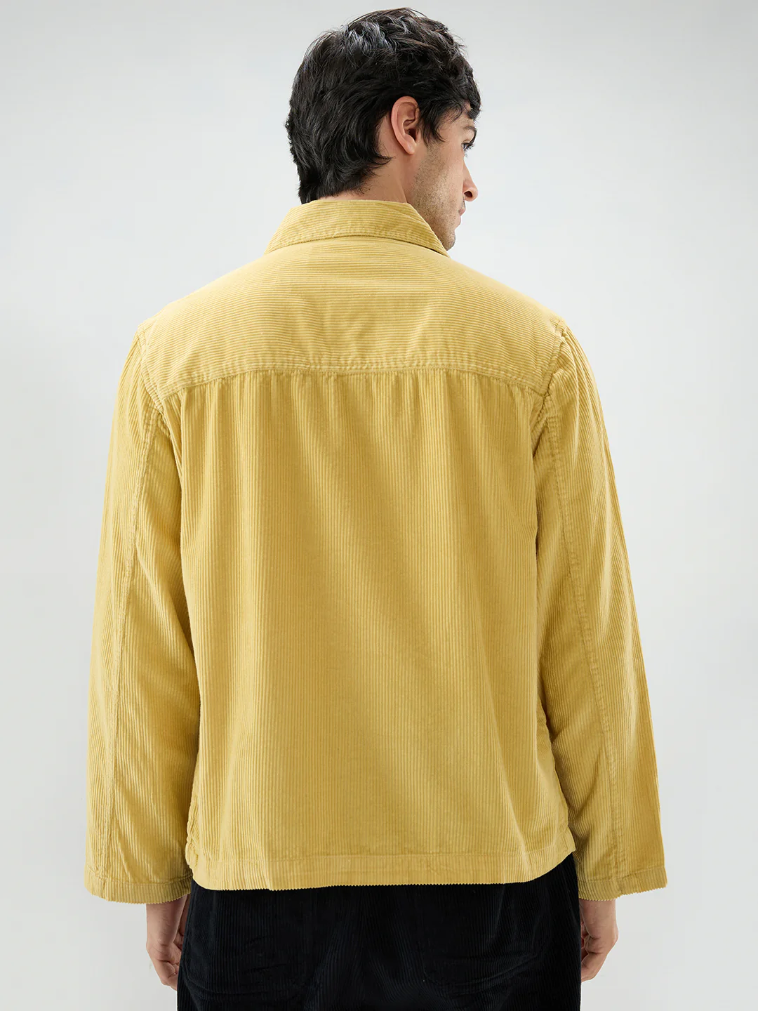 Sunmelt Mustard Corduroy Oversized Double Pocket Crop Shacket - Image 7