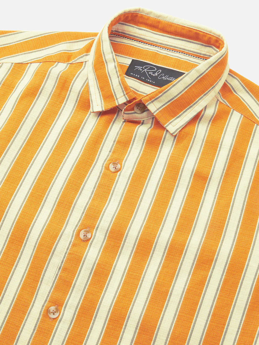 Sunset Orange Vertical Stripe Shirt - Image 3