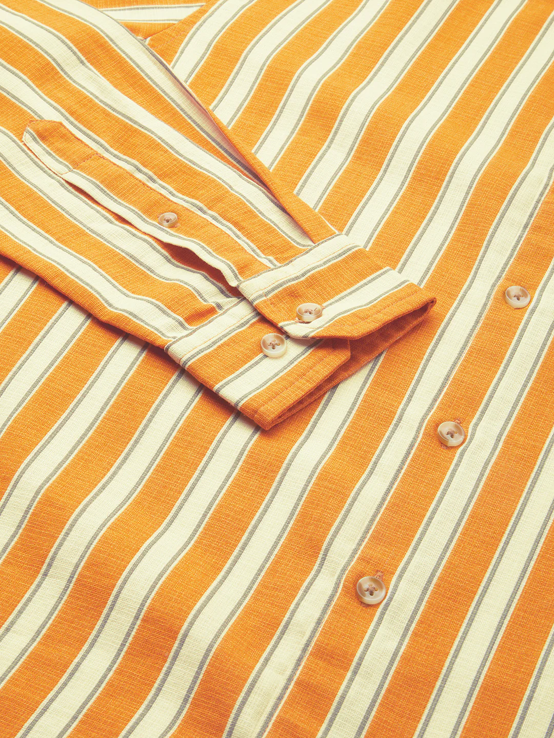 Sunset Orange Vertical Stripe Shirt - Image 9