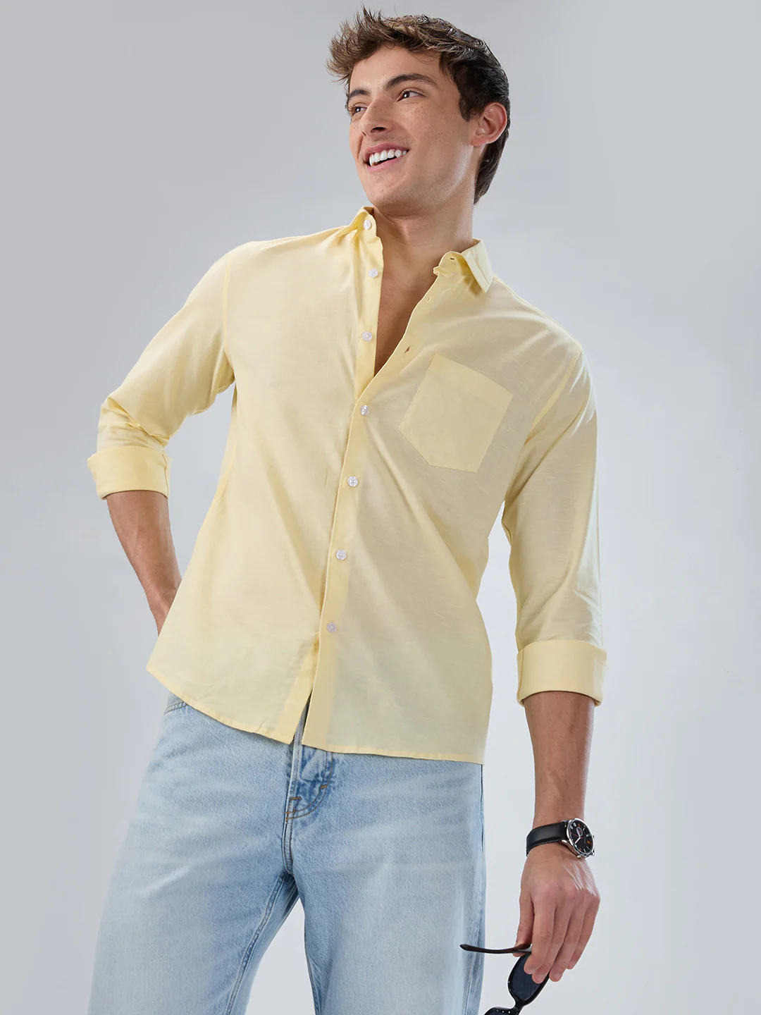 Sunshine Pop Yellow Casual Shirt - Image 4