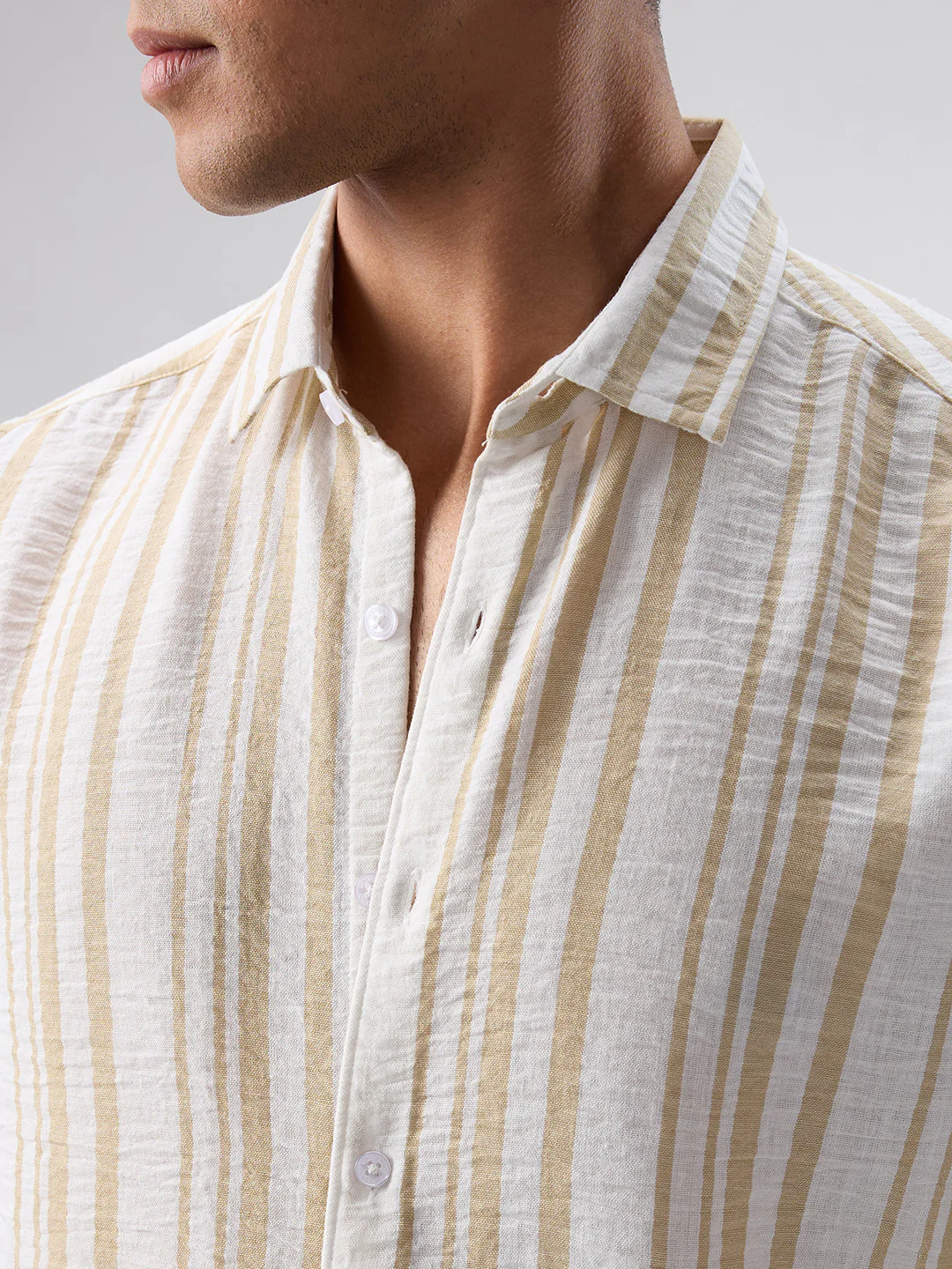 Sunwashed Neutral Linear Striped Shirt - Image 3