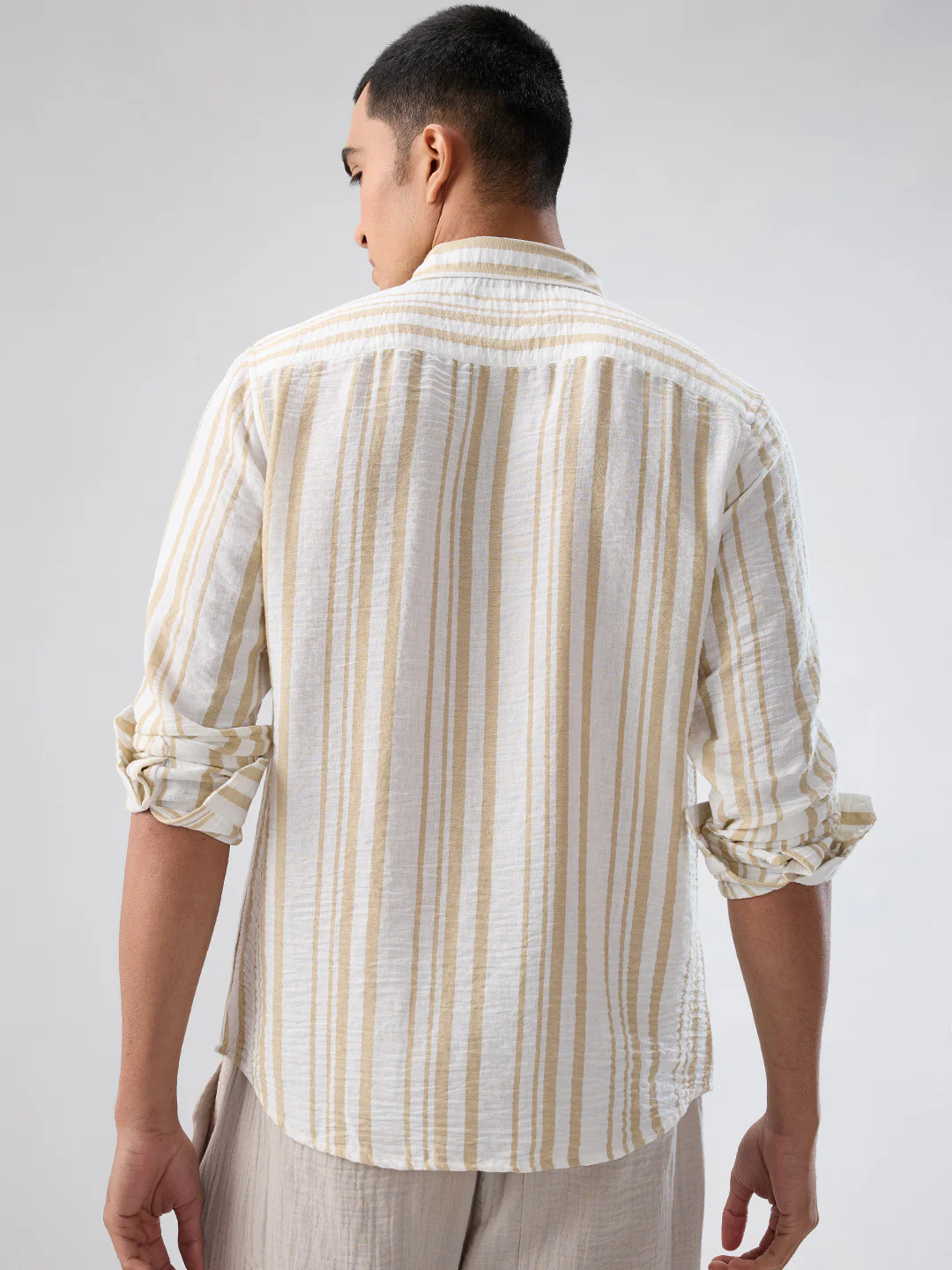 Sunwashed Neutral Linear Striped Shirt - Image 6