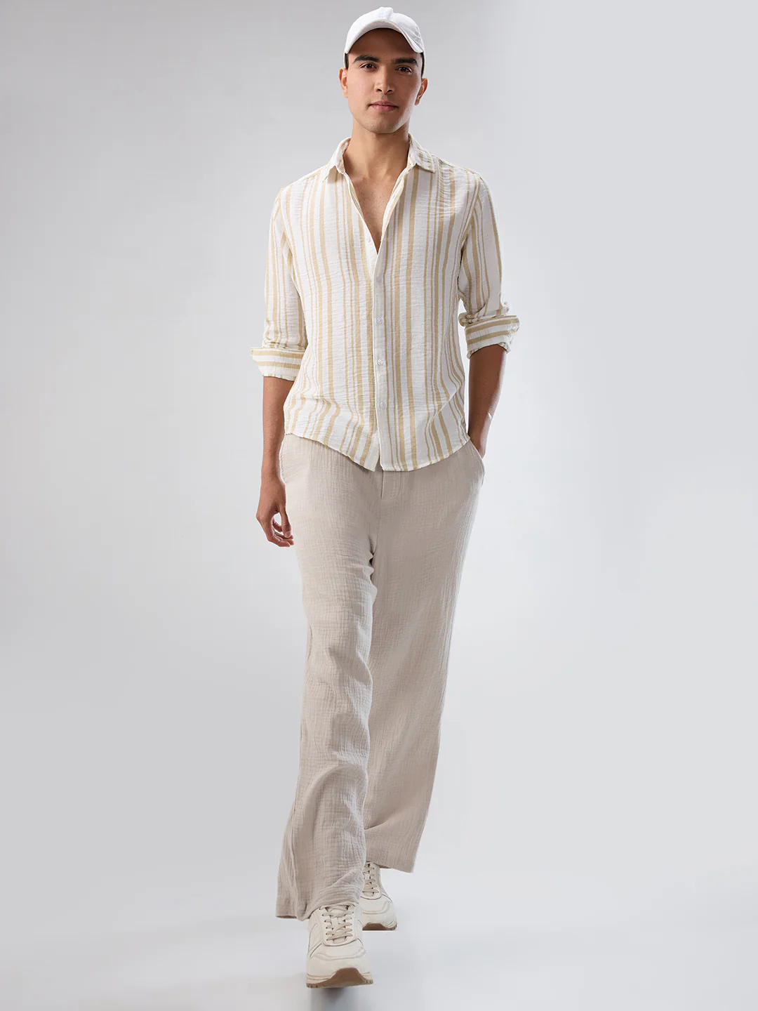 Sunwashed Neutral Linear Striped Shirt - Image 7