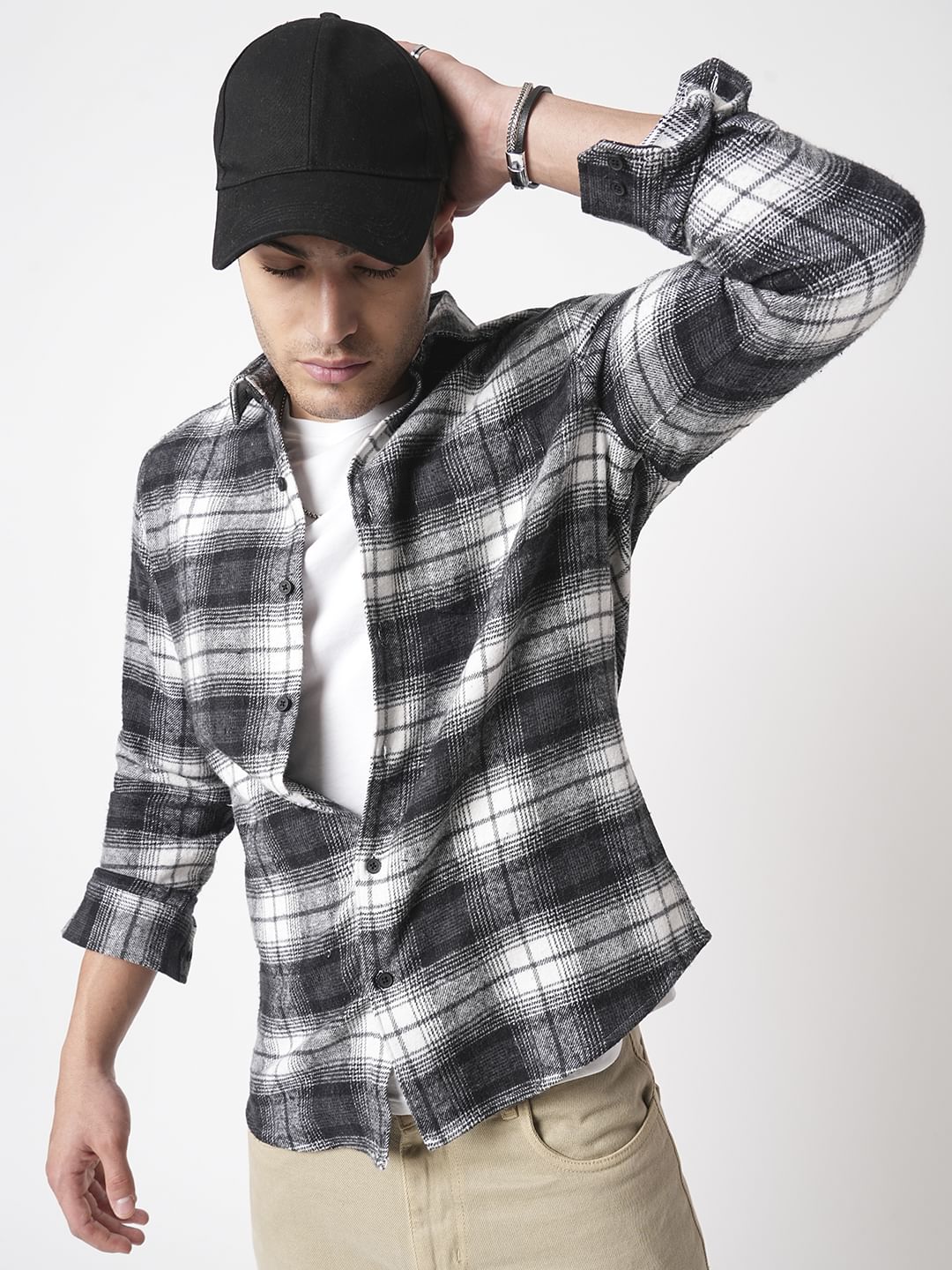 Super Soft Black & White Tartanique Checks Flannel Shirt - Image 2