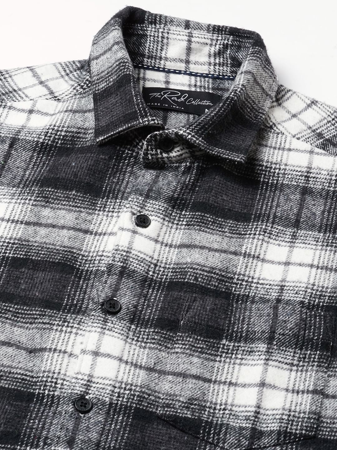 Super Soft Black & White Tartanique Checks Flannel Shirt - Image 3