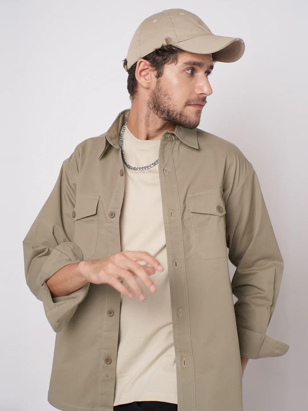 Super Soft Bridgewater Tan Double Pocket Overshirt - Image 2