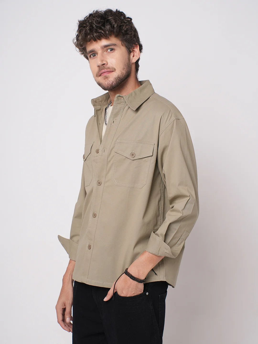 Super Soft Bridgewater Tan Double Pocket Overshirt - Image 6