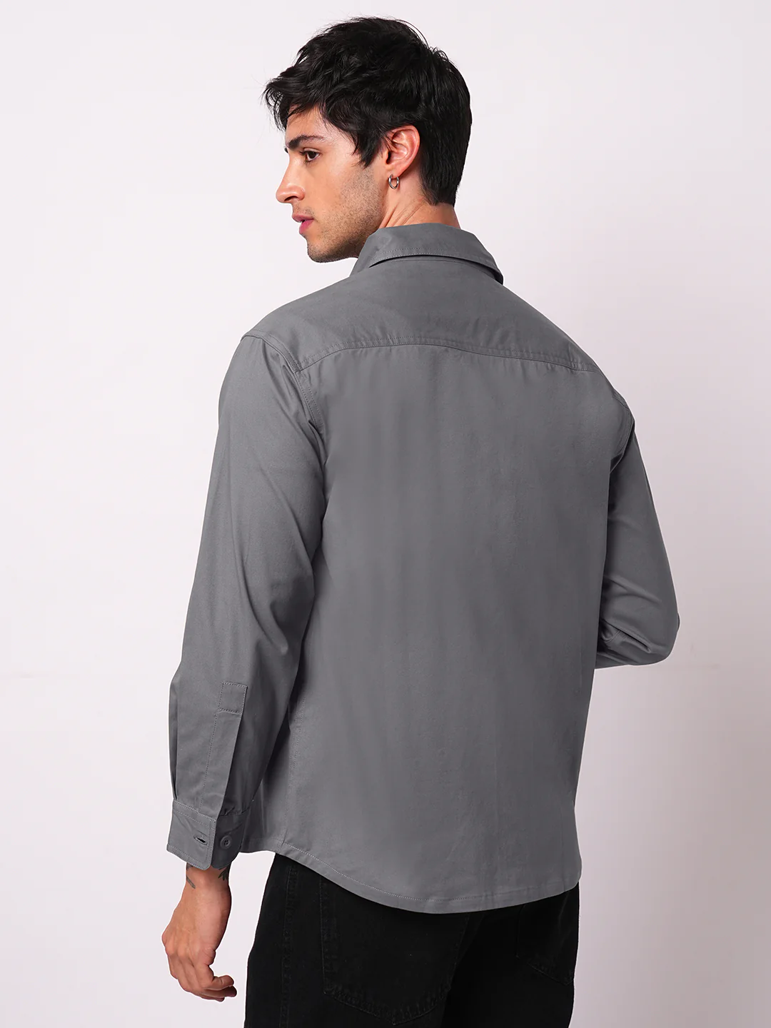 Super Soft Dim Grey Double Pocket Overshirt - Image 6