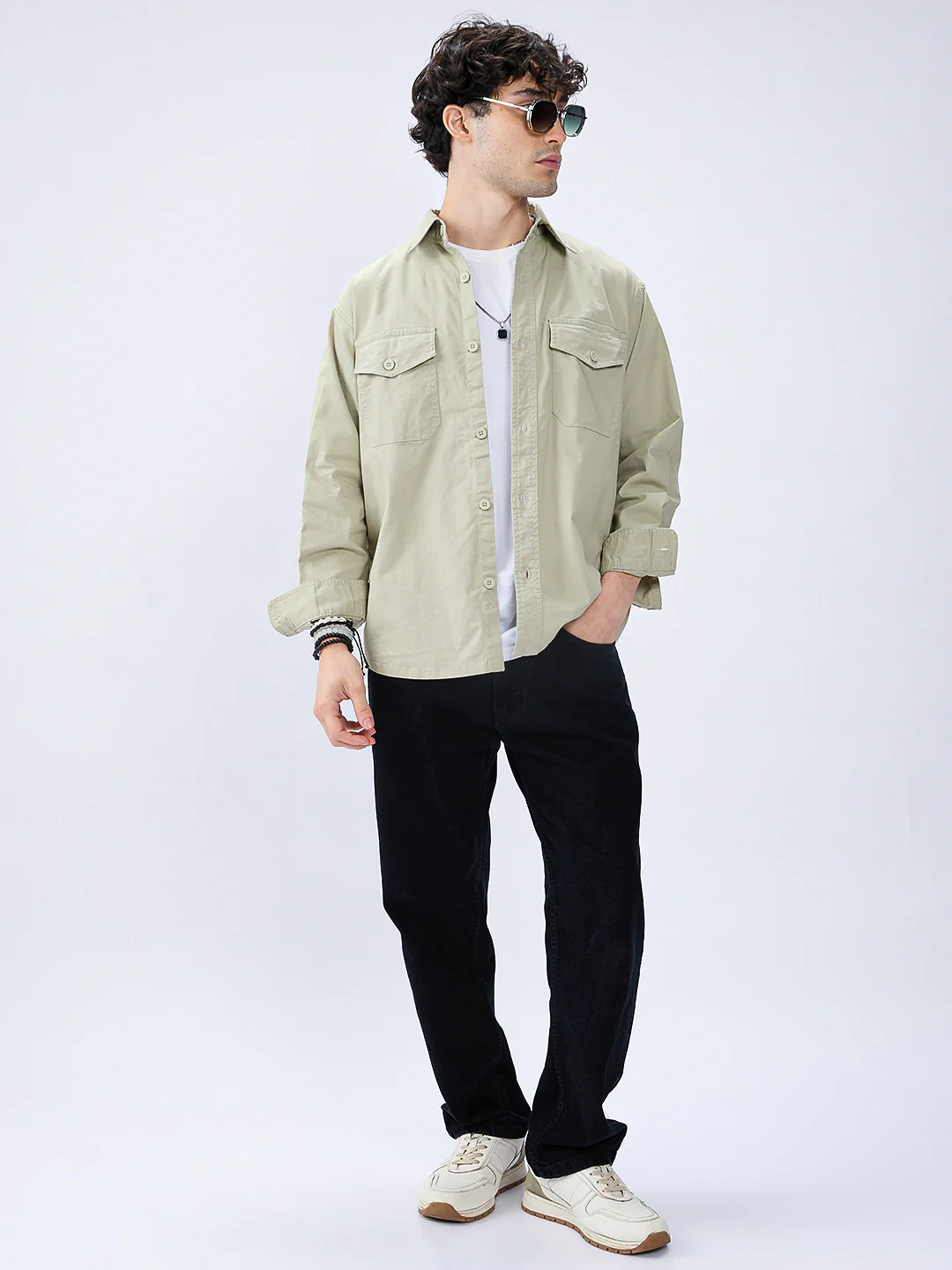 Super Soft Earthy Green Double Pocket Overshirt - Image 7