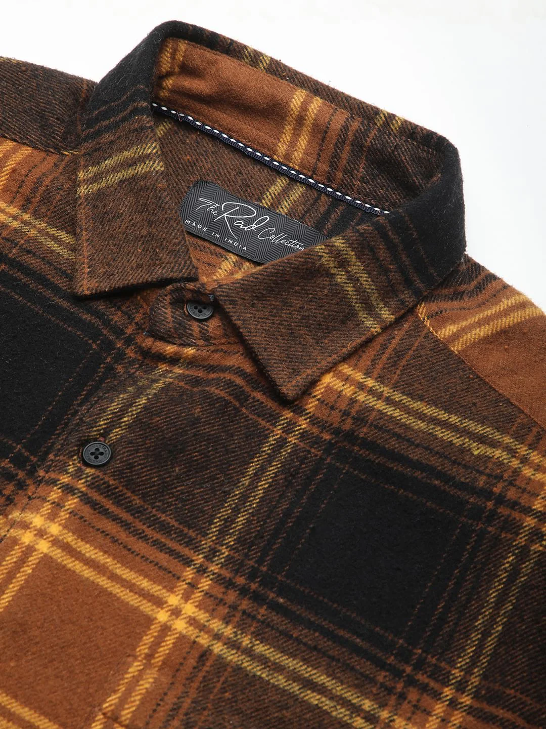Super Soft Flannel Umber Brown Checkered Shirt - Image 3