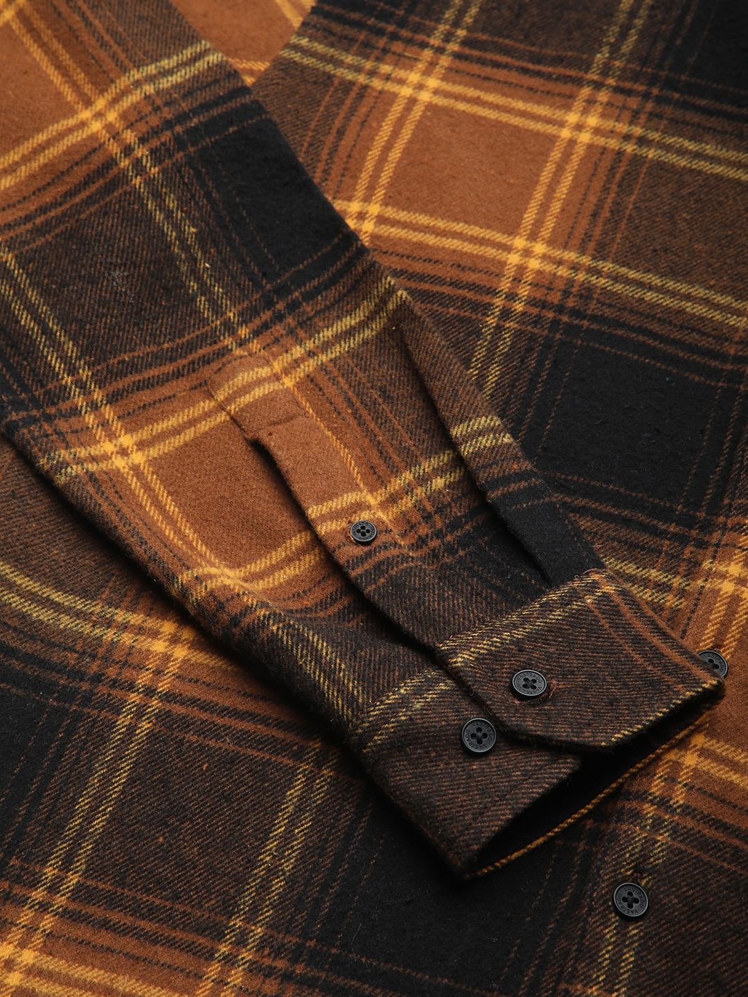 Super Soft Flannel Umber Brown Checkered Shirt - Image 9