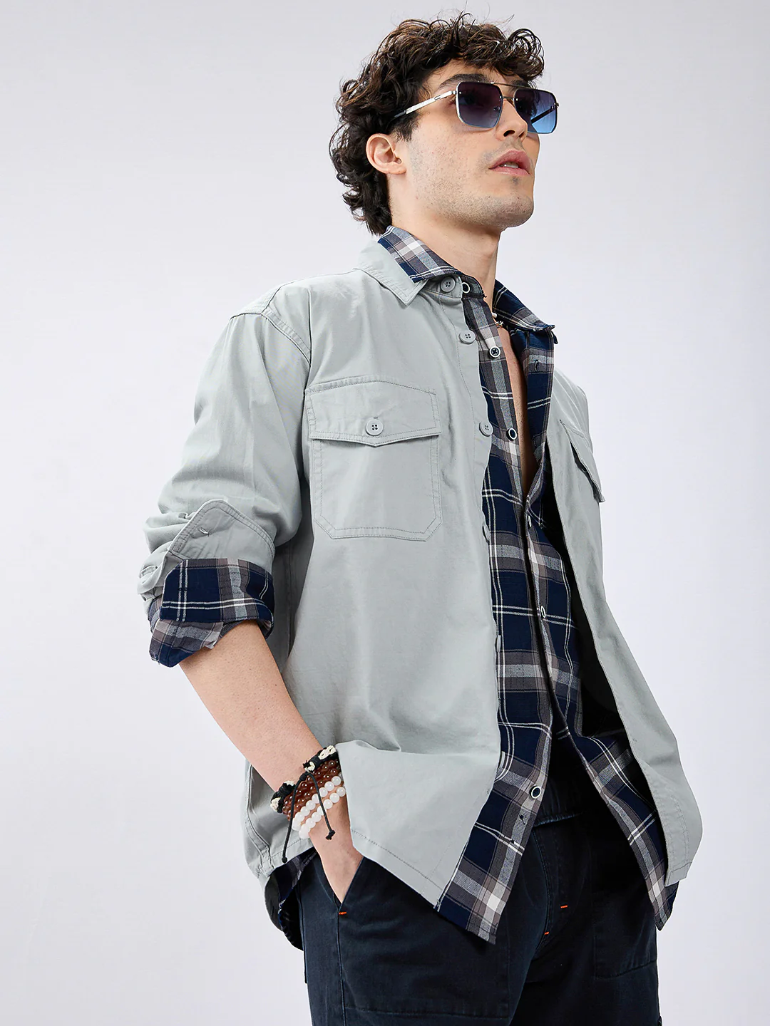 Super Soft Muted Mint Green Double Pocket Overshirt - Image 5