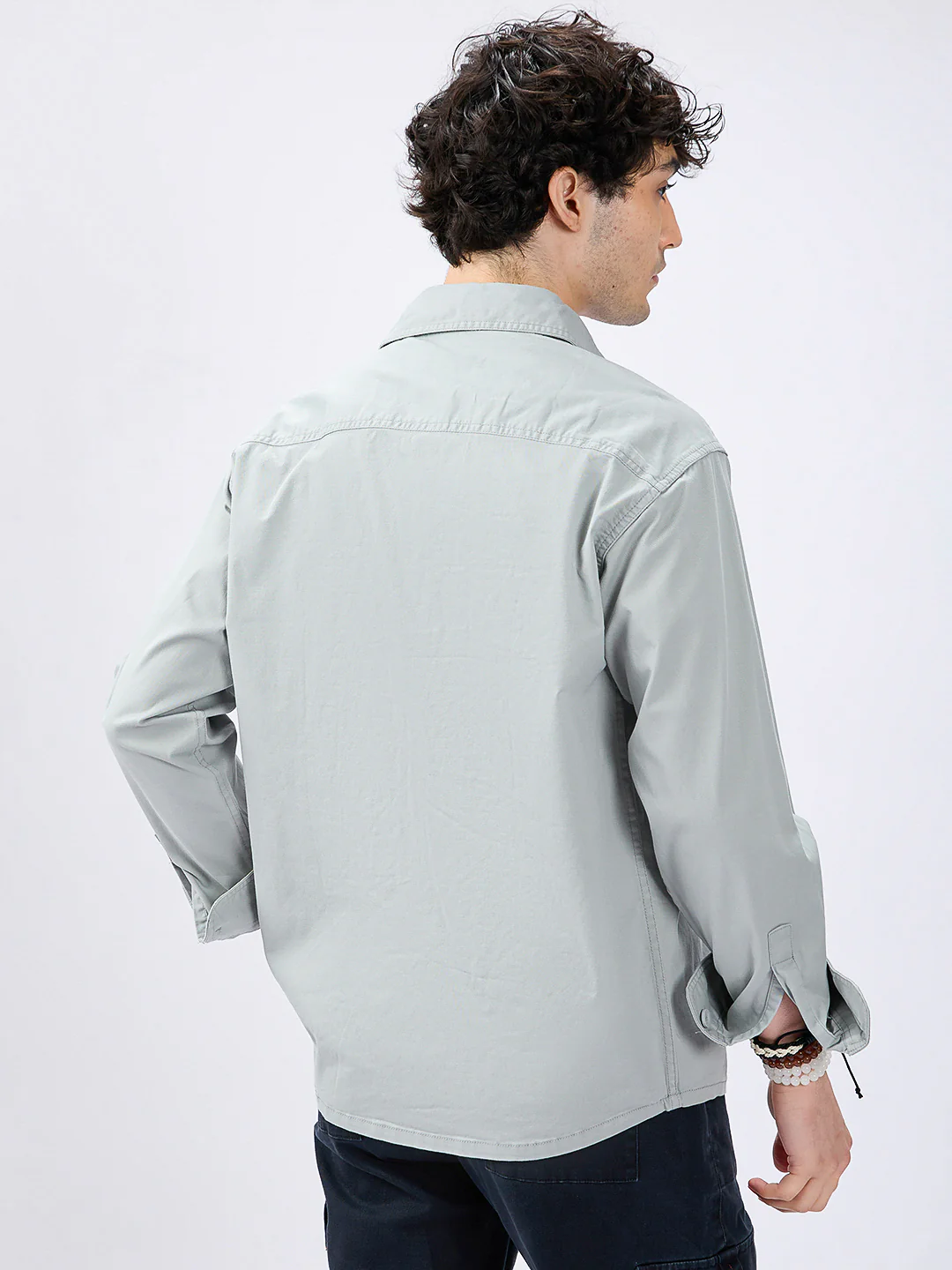 Super Soft Muted Mint Green Double Pocket Overshirt - Image 6