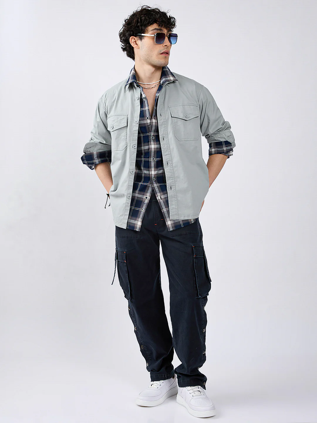 Super Soft Muted Mint Green Double Pocket Overshirt - Image 7