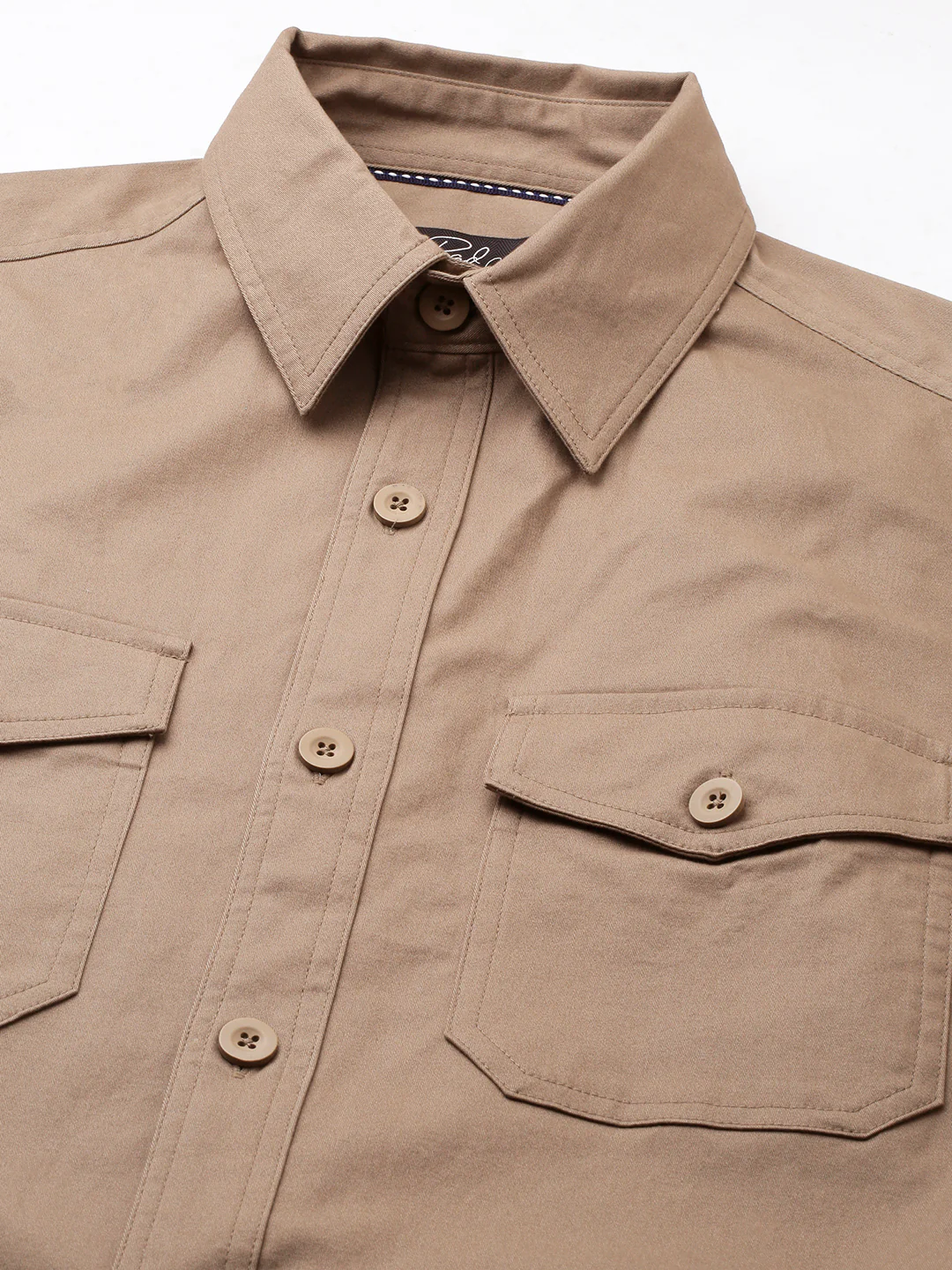 Super Soft Peanut Brown Double Pocket Overshirt - Image 3