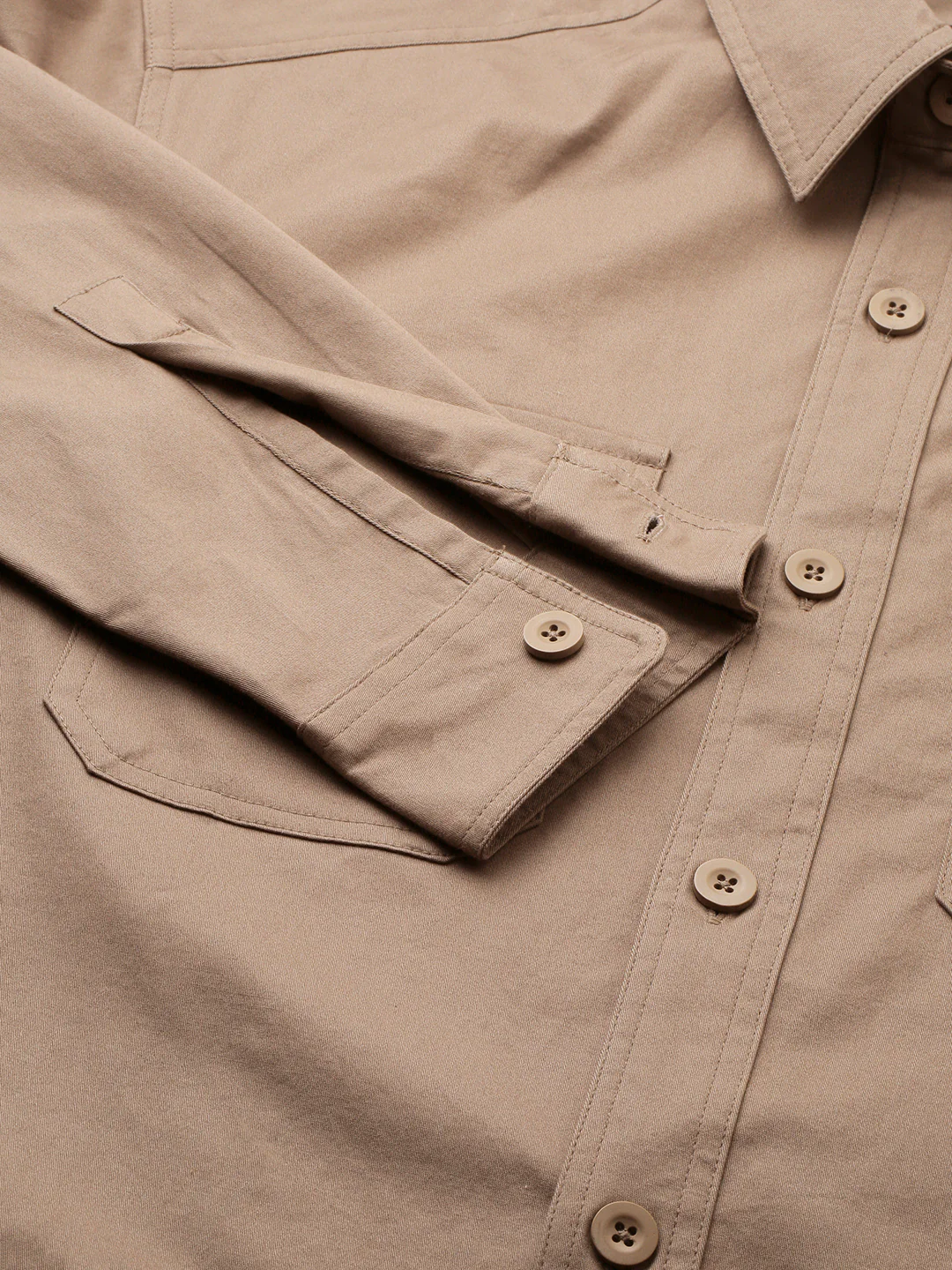 Super Soft Peanut Brown Double Pocket Overshirt - Image 8