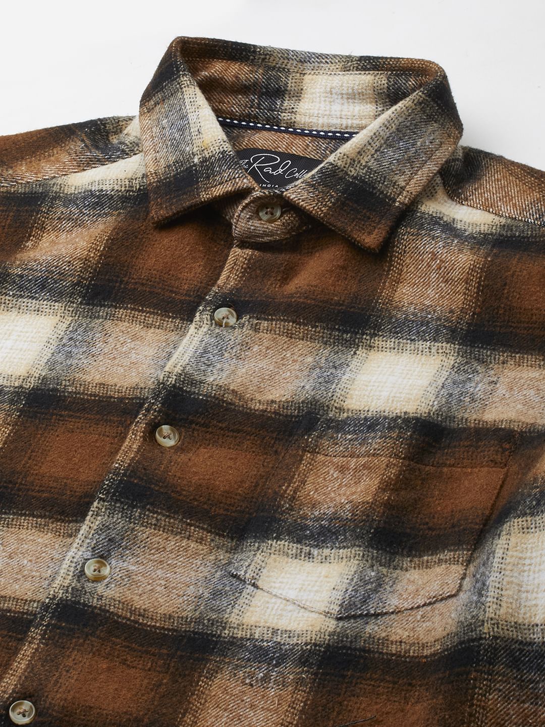 Super Soft Rust Brown Tartan Checked Flannel Shirt - Image 3