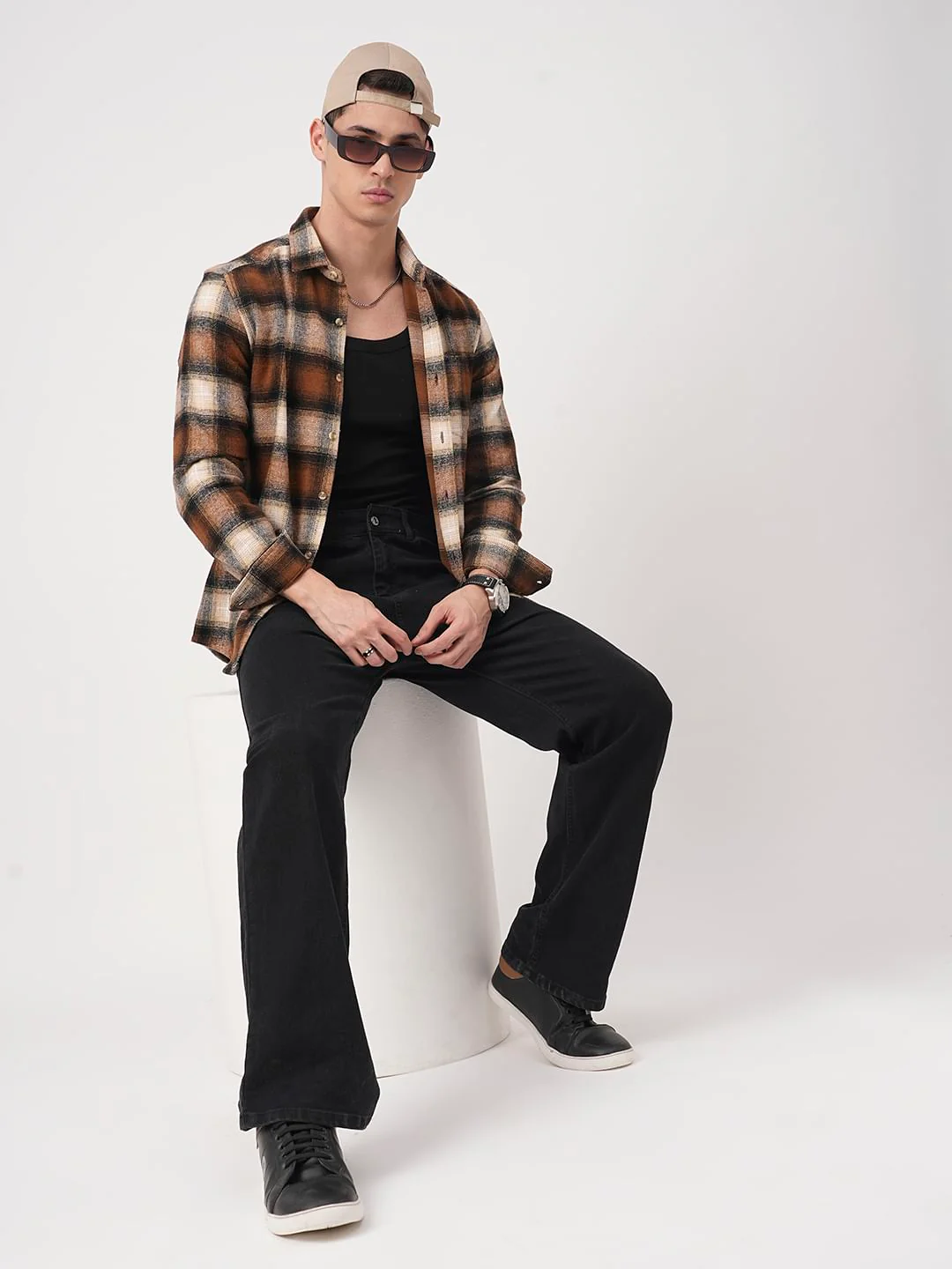 Super Soft Rust Brown Tartan Checked Flannel Shirt - Image 7