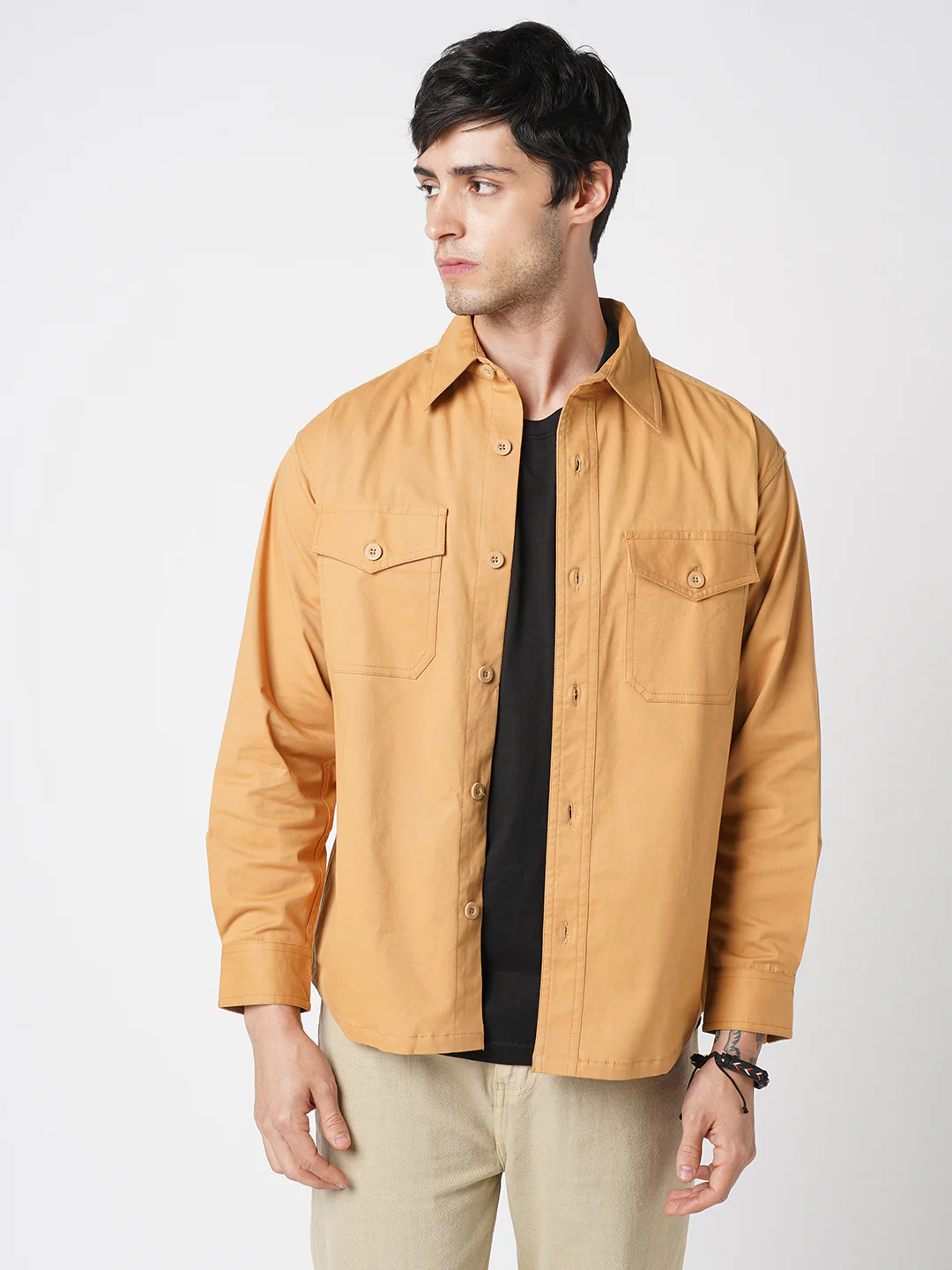 Super Soft Solid Tangerine Double Pocket Overshirt - Image 5