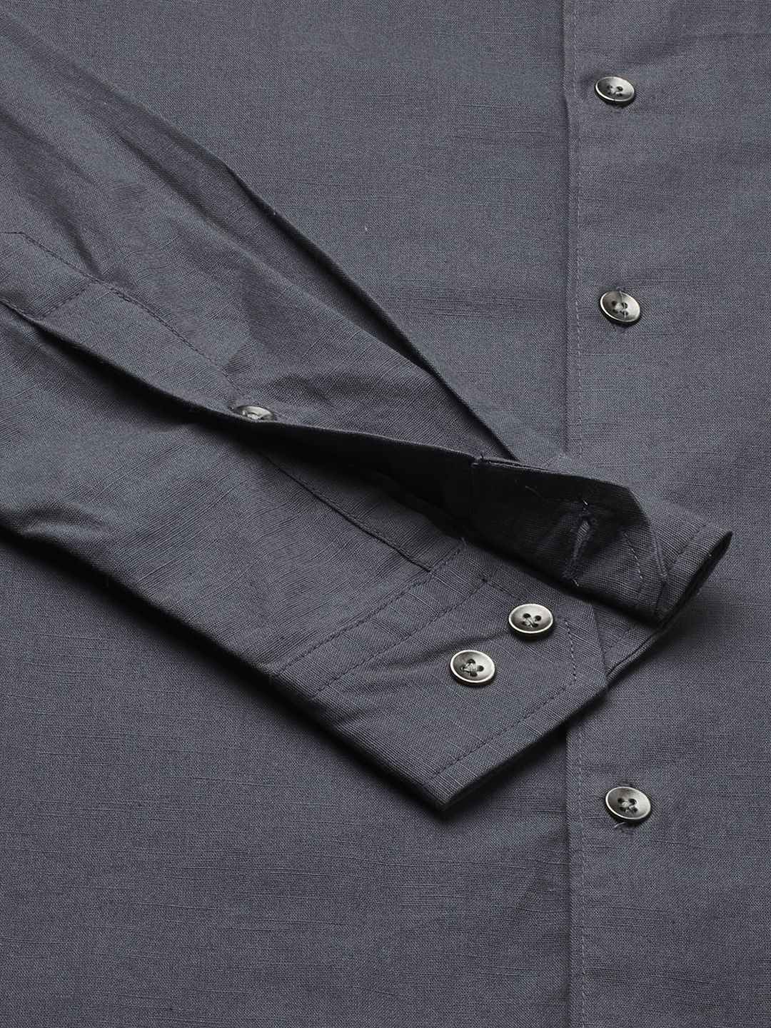 Swish Slate Grey Solid Shirt - Image 8