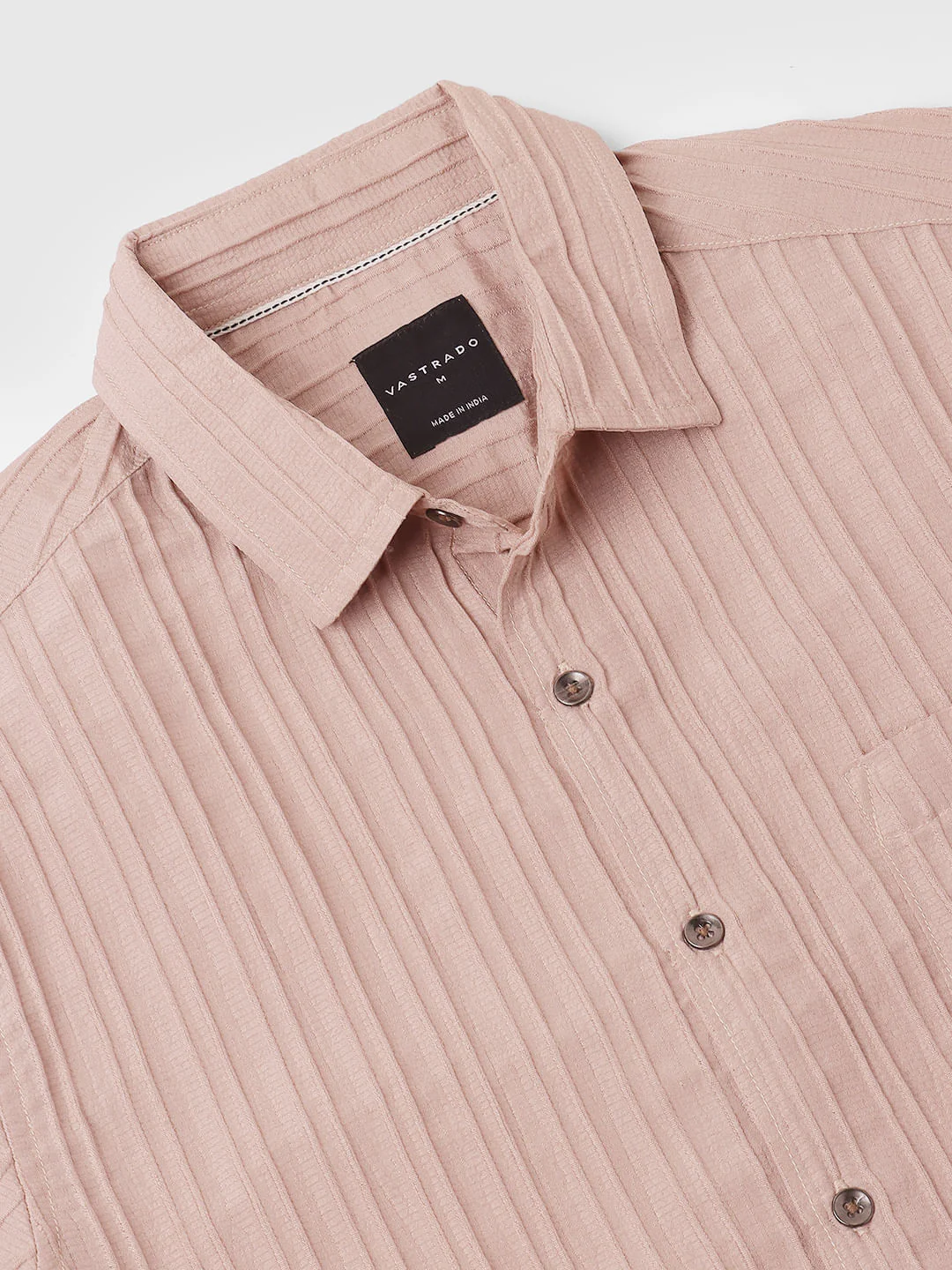 Tan Brown Line Textured Shirt - Image 9