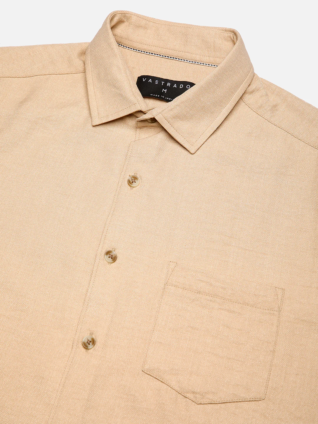 Tan Minimalist Solid Crinkled Shirt - Image 7