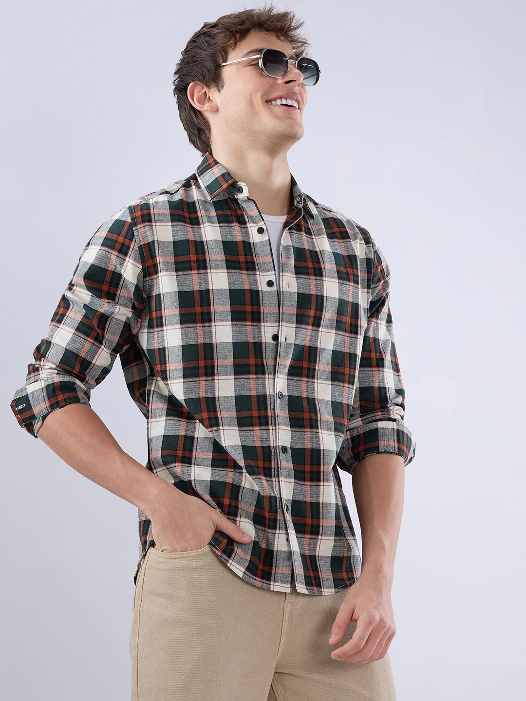 Tartan Pop Multicolor Check Shirt - Image 4