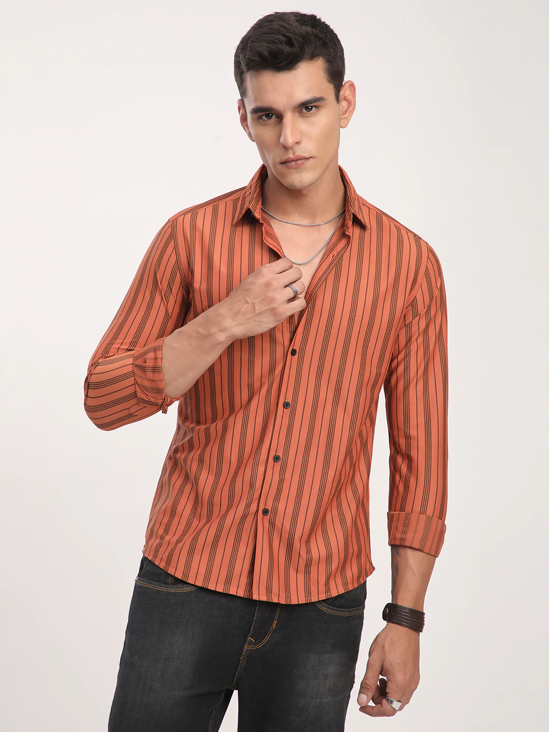 Tawny Orange Striped Shirt - Image 2