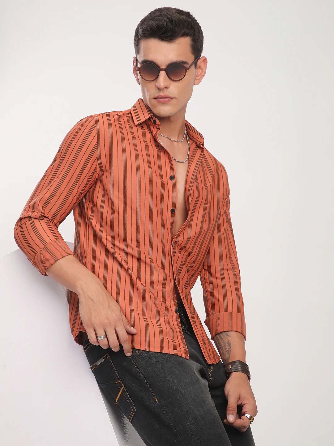 Tawny Orange Striped Shirt - Image 4