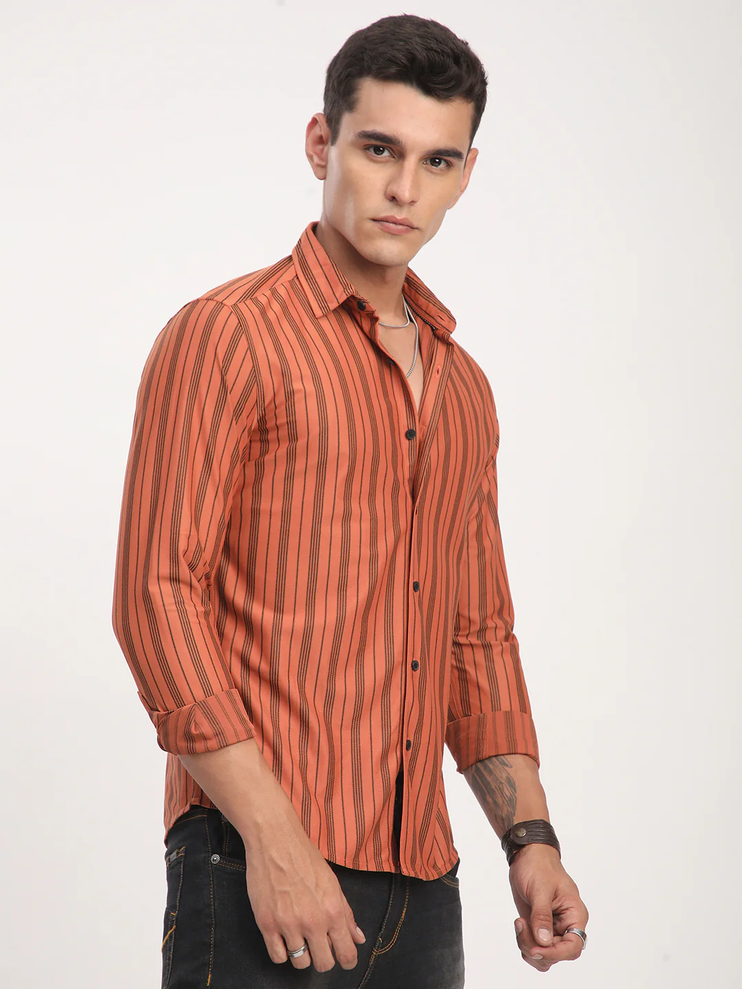 Tawny Orange Striped Shirt - Image 5
