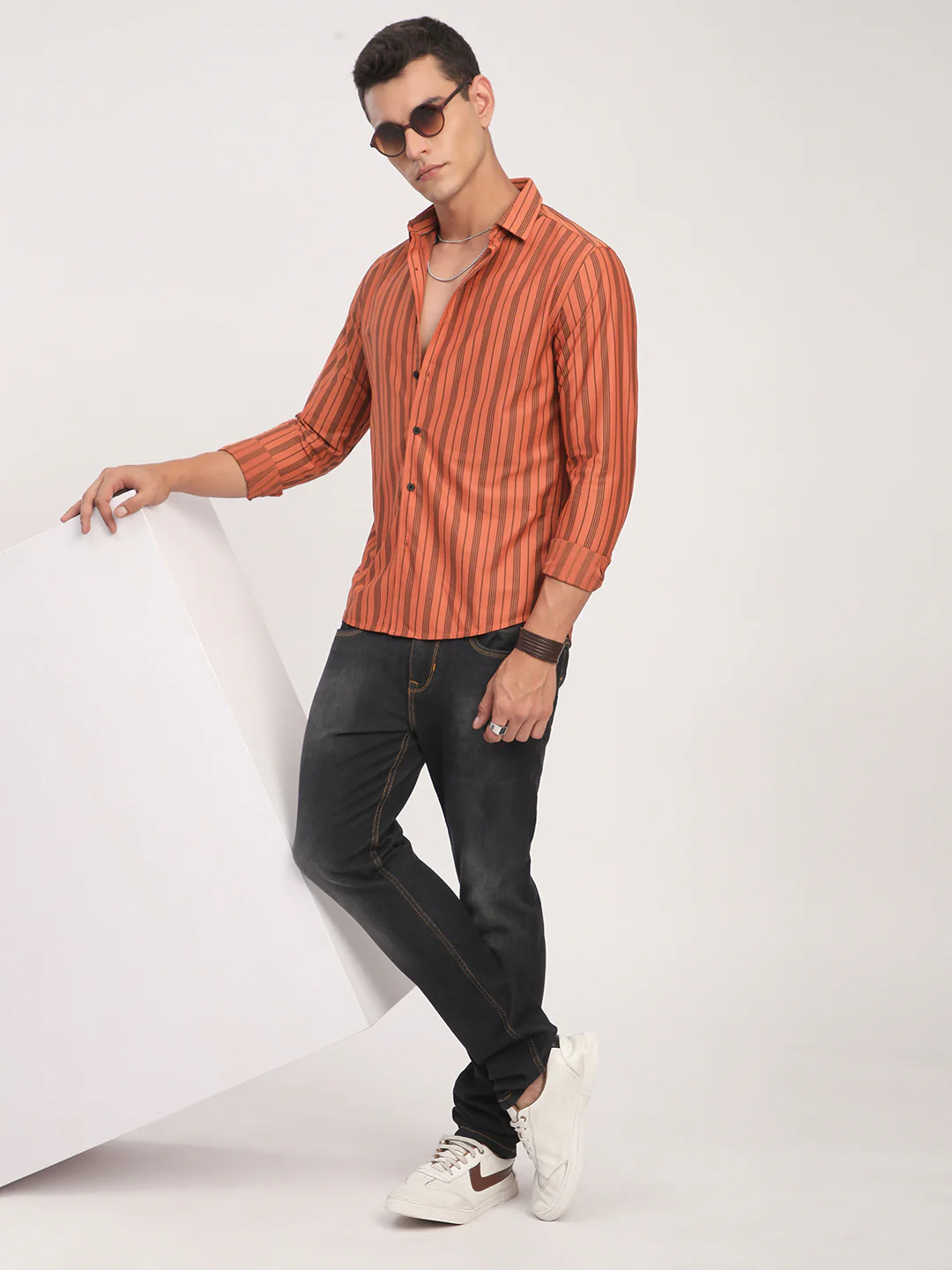 Tawny Orange Striped Shirt - Image 7