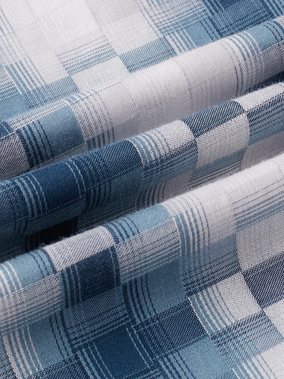 Teal Pixel Block Checks Kurta - Image 9