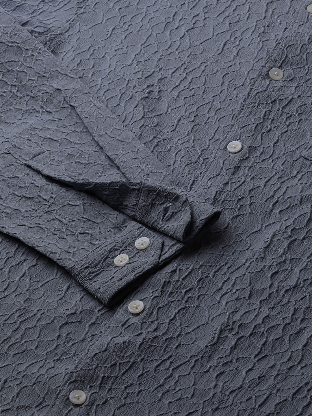 Tempered Grey Abstract Textured Shirt - Image 3