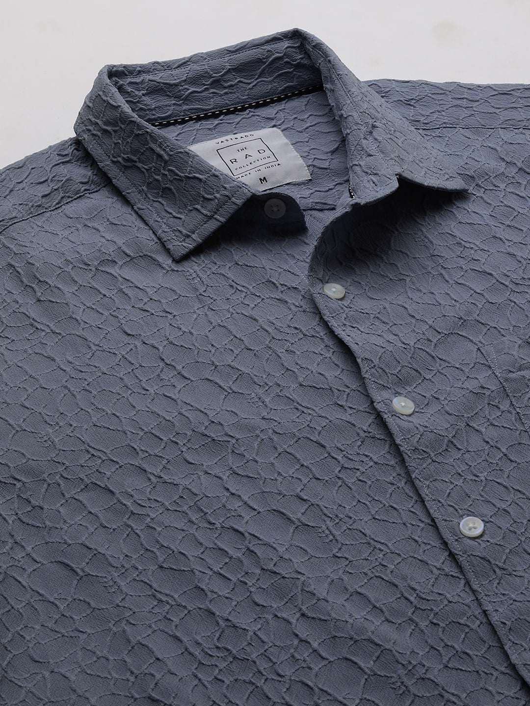 Tempered Grey Abstract Textured Shirt - Image 8