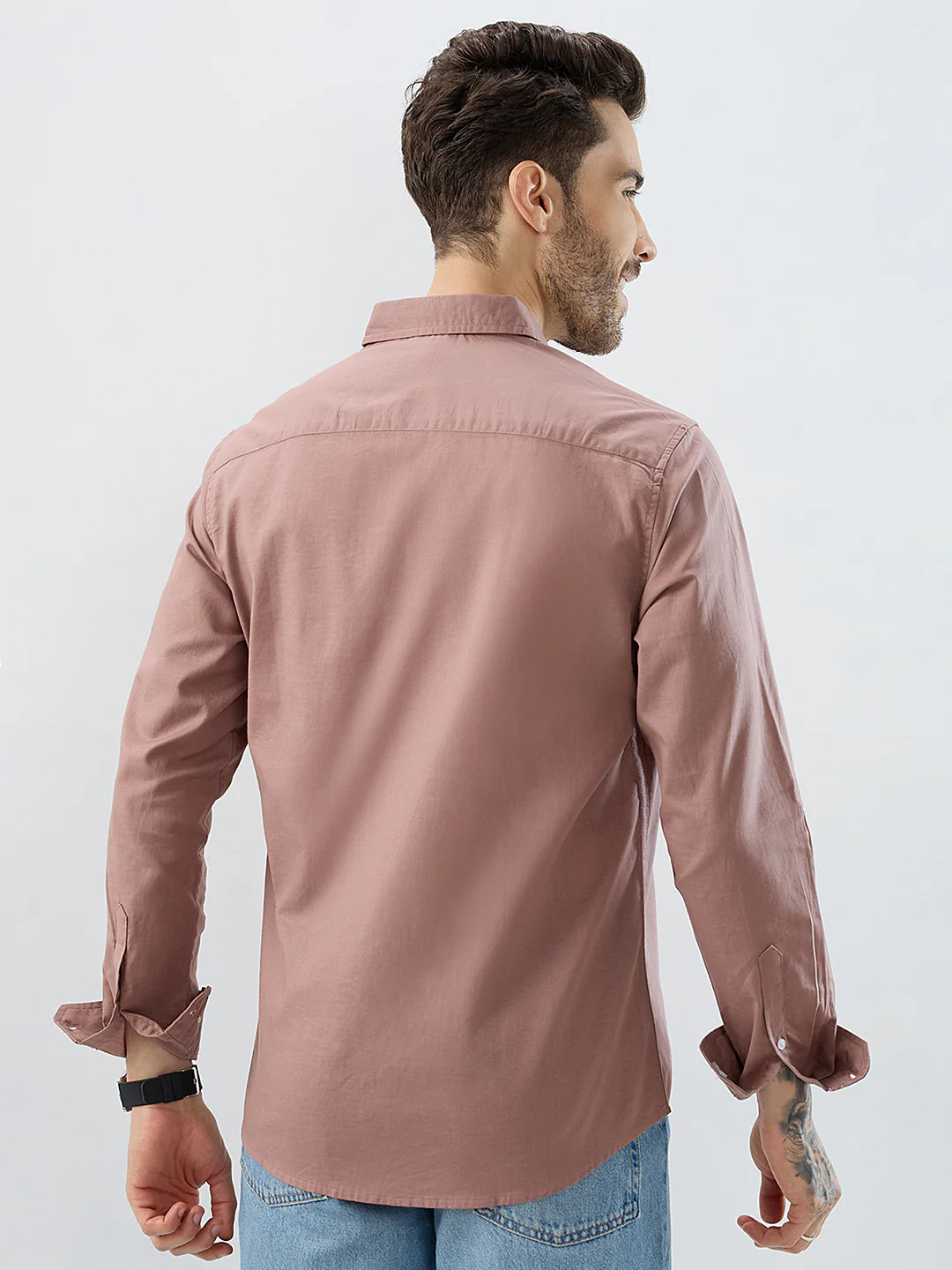 Terracotta Tone Brown Slub Shirt - Image 6