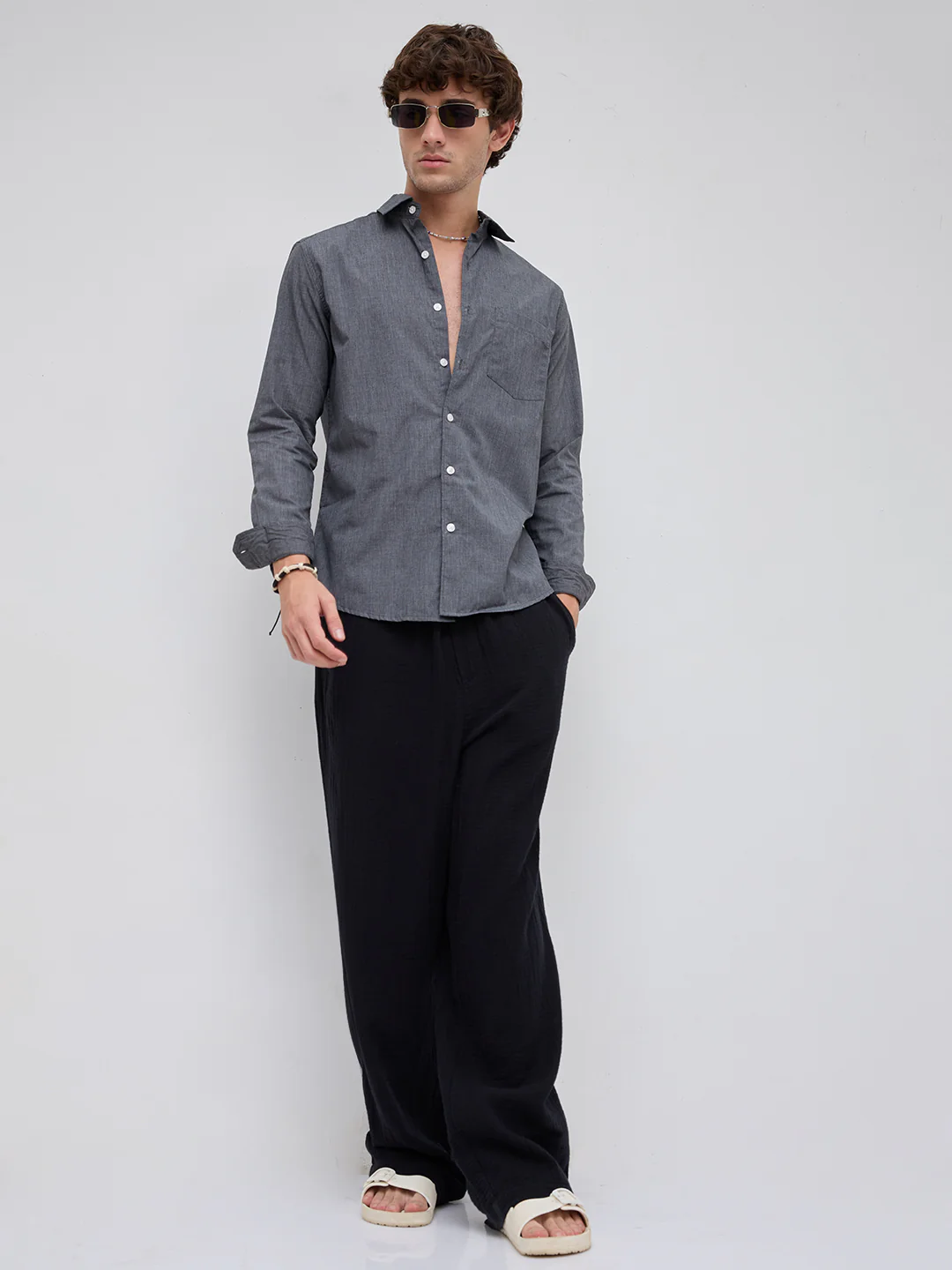 The Slate Grey Micro-Texture Essential Shirt - Image 7