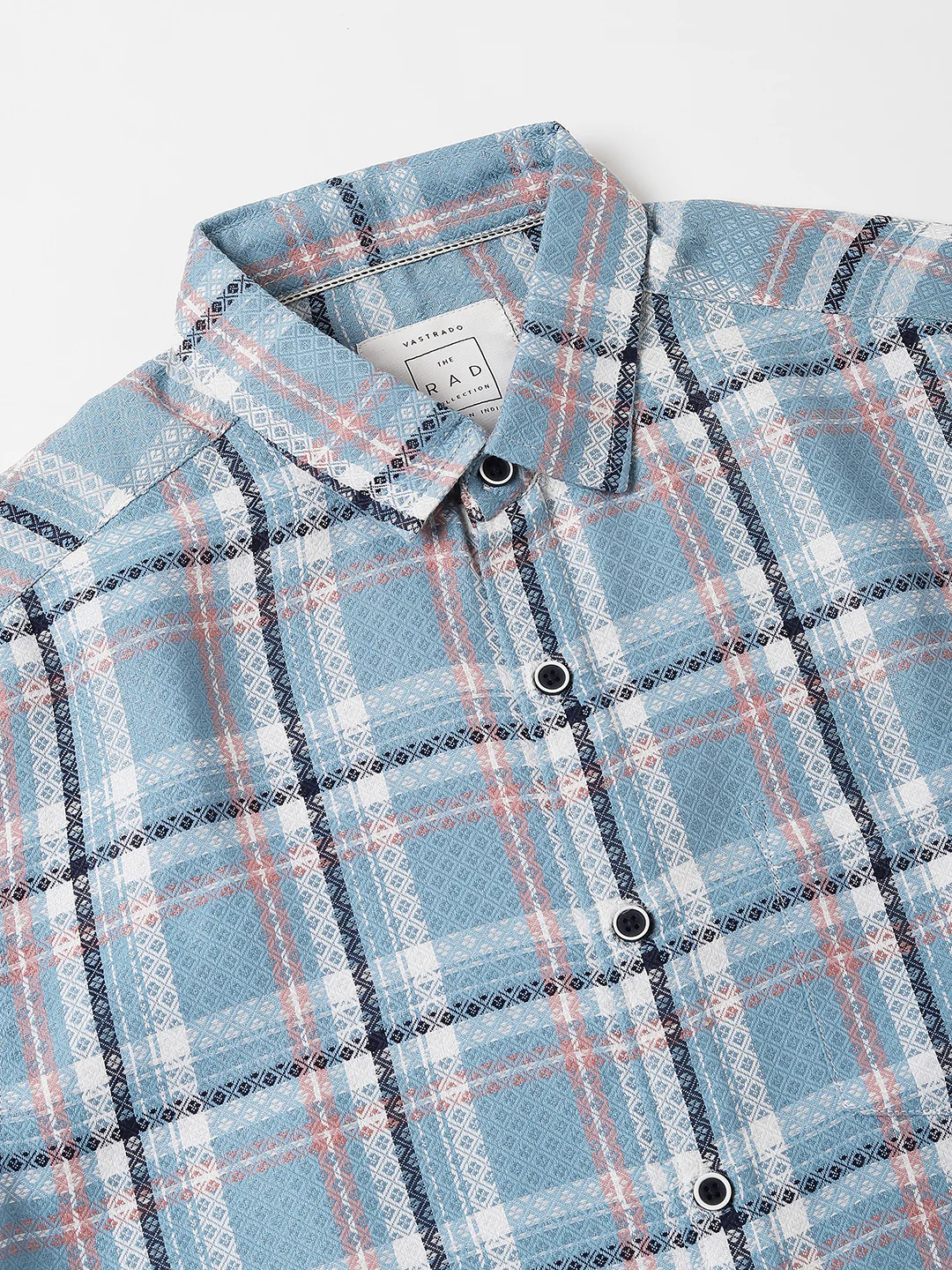 Tiffany Blue Diamond Jacquard Checkered Shirt - Image 4