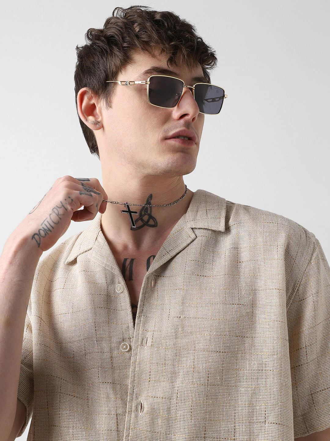 Timeless Beige Jute Oversized Shirt - Image 2