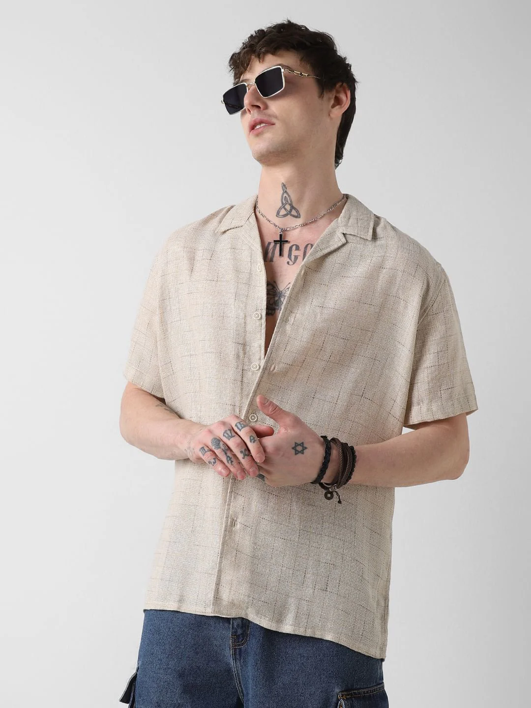 Timeless Beige Jute Oversized Shirt - Image 4