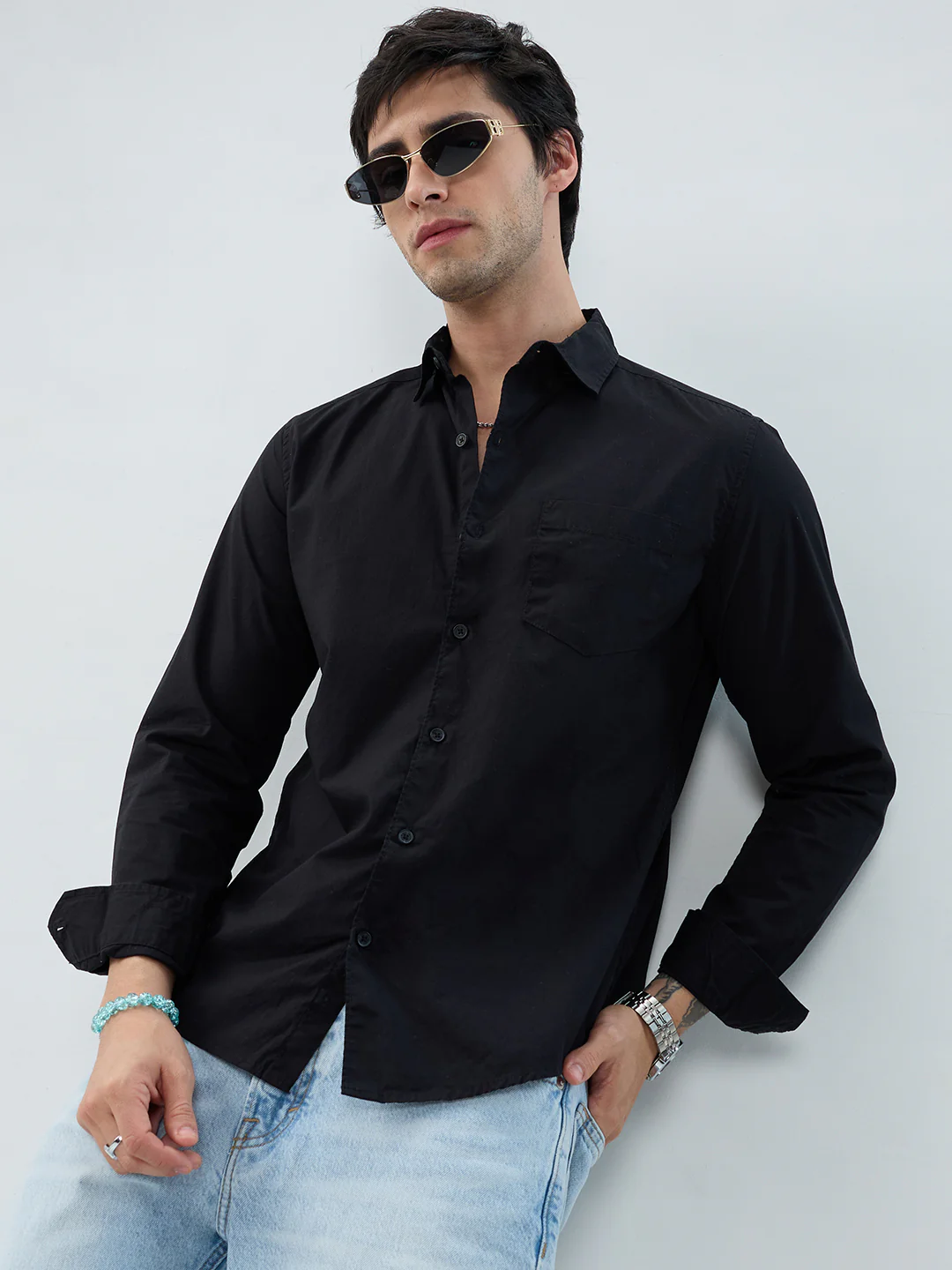 Timeless Black Poplin Shirt - Image 2