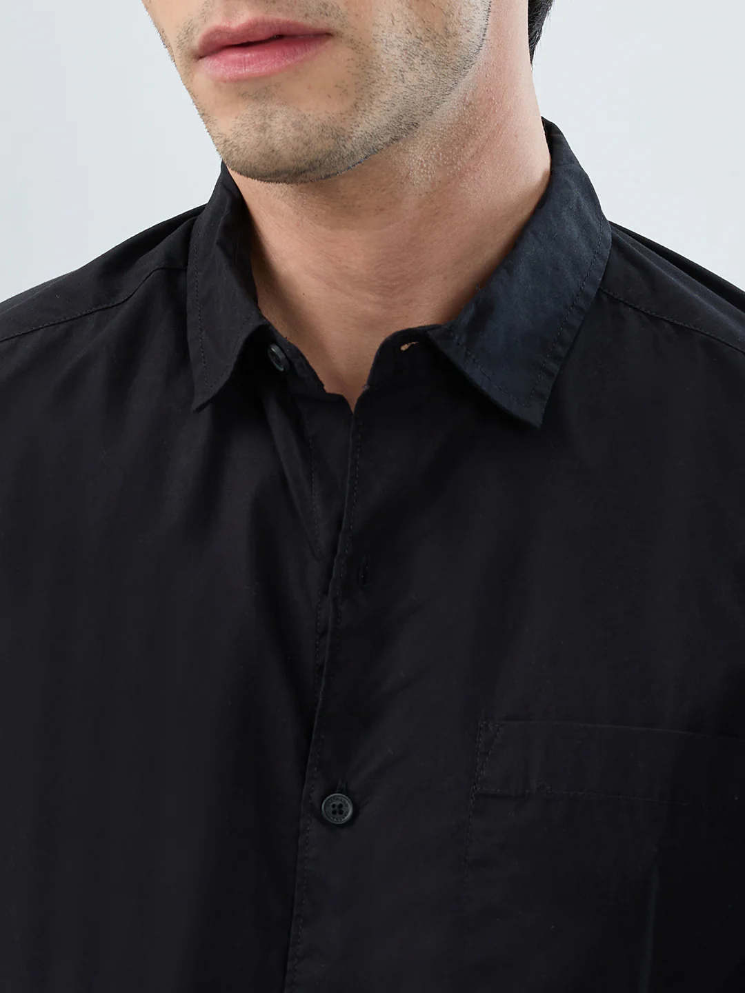 Timeless Black Poplin Shirt - Image 3