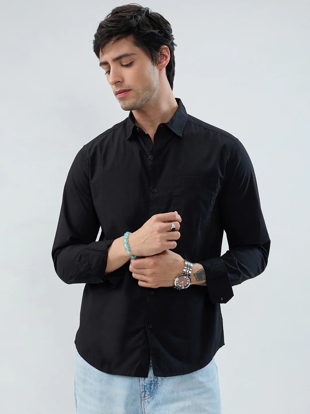 Timeless Black Poplin Shirt - Image 4