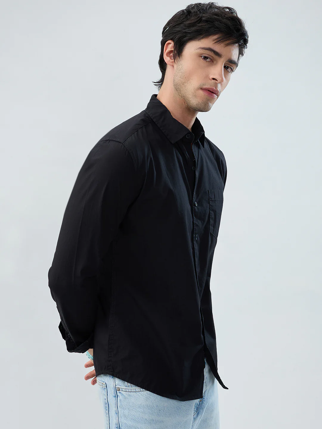 Timeless Black Poplin Shirt - Image 5