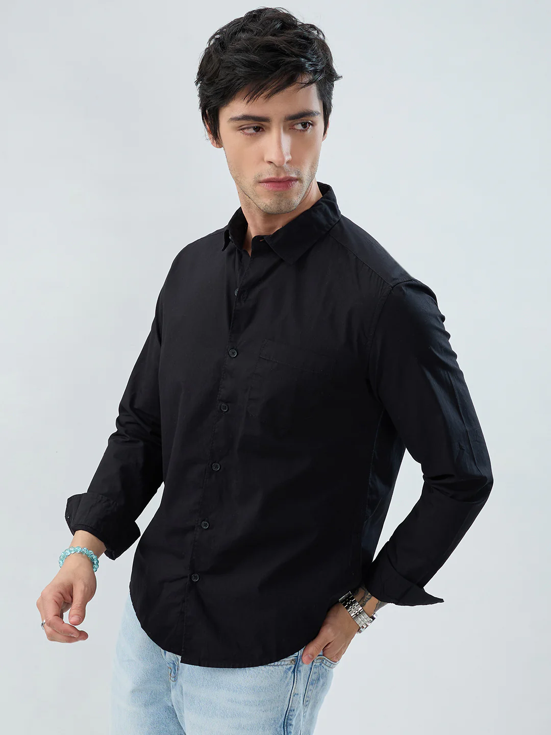 Timeless Black Poplin Shirt - Image 6