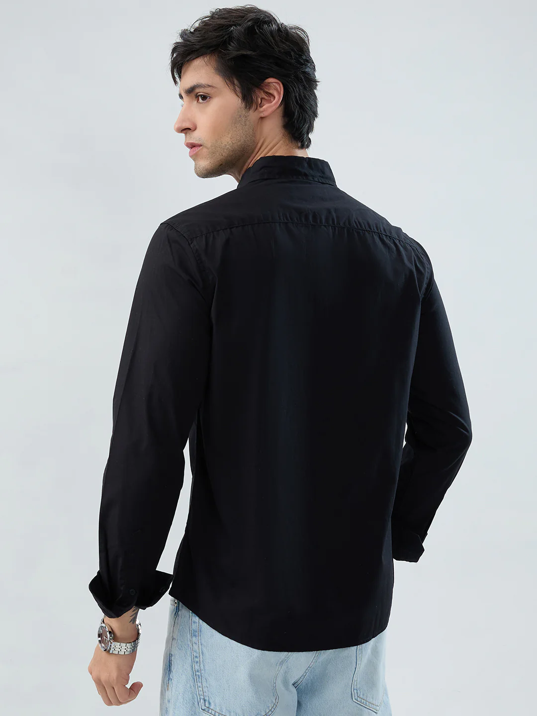 Timeless Black Poplin Shirt - Image 7
