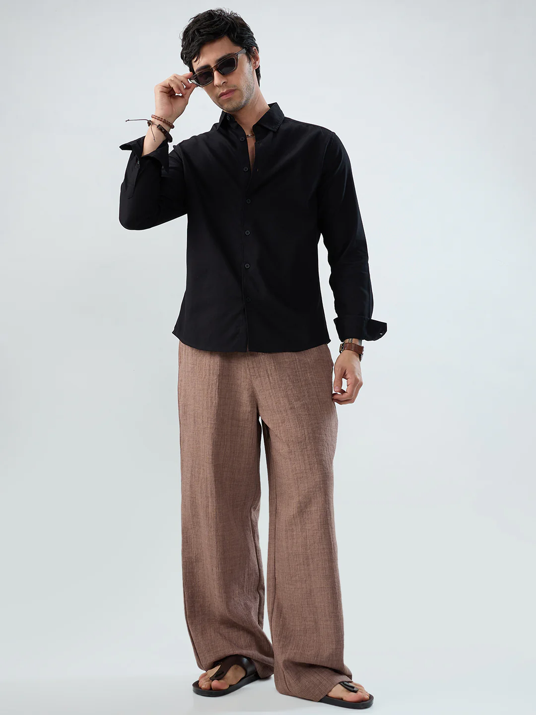 Timeless Black Subtle Emboss Essential Shirt - Image 7