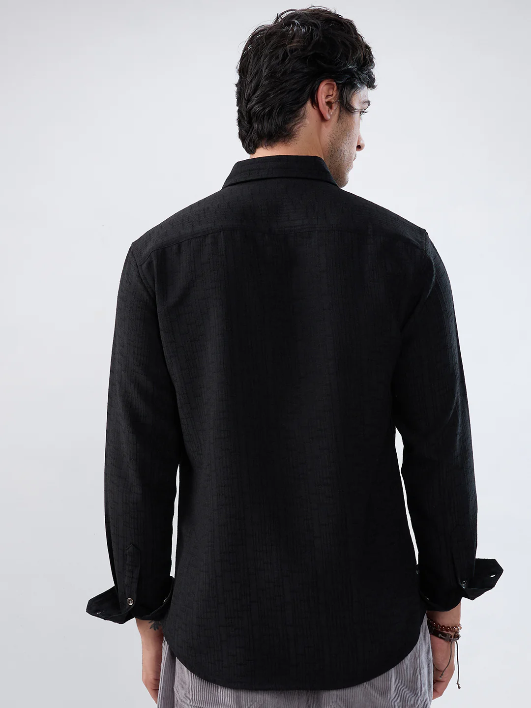 Timeless Black Subtle Textured Everyday Shirt - Image 6