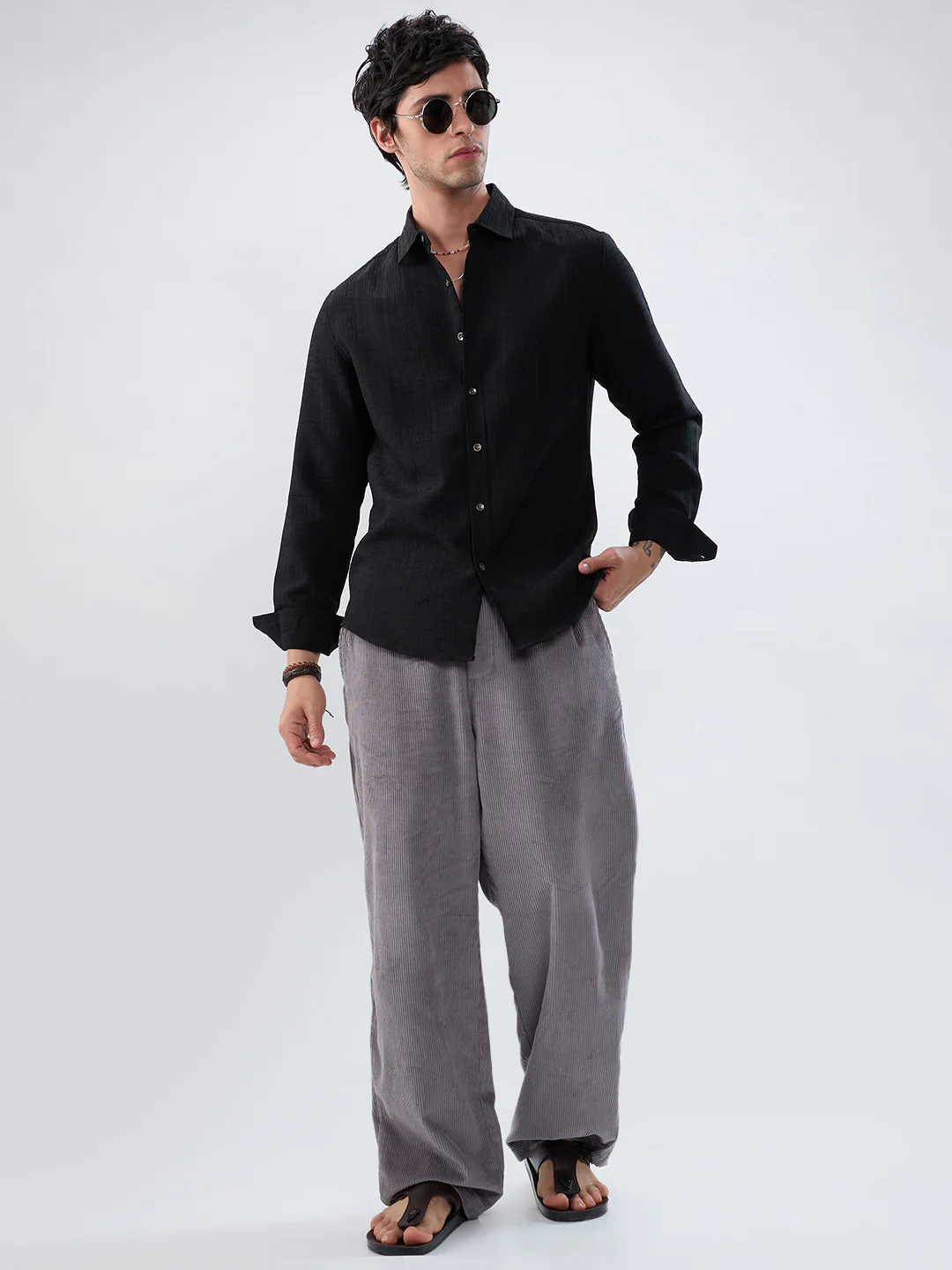 Timeless Black Subtle Textured Everyday Shirt - Image 7