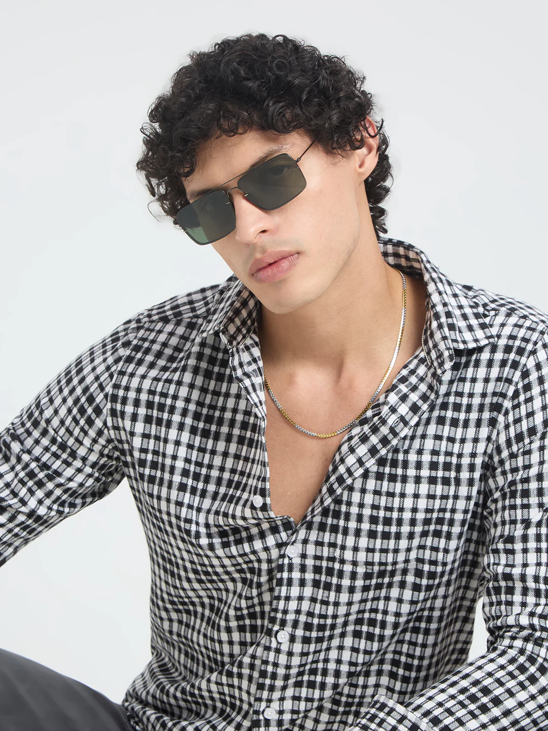 Timeless Black & White Checks Shirt - Image 2